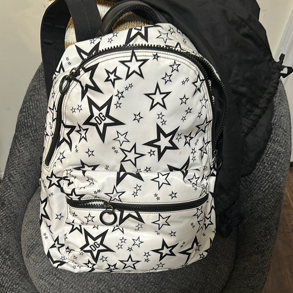 Dolce & Gabbana Black and White Star Backpack